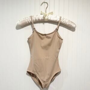 Capezio Nude Camisole Leotard Cjhild Large Adjustable Straps Ballet Dance